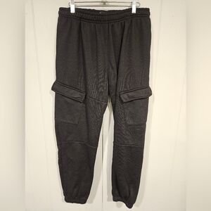 Brooklyn Cloth Mens Large Black Cargo Sweat Pants Joggers Elastic Waist & Ankle